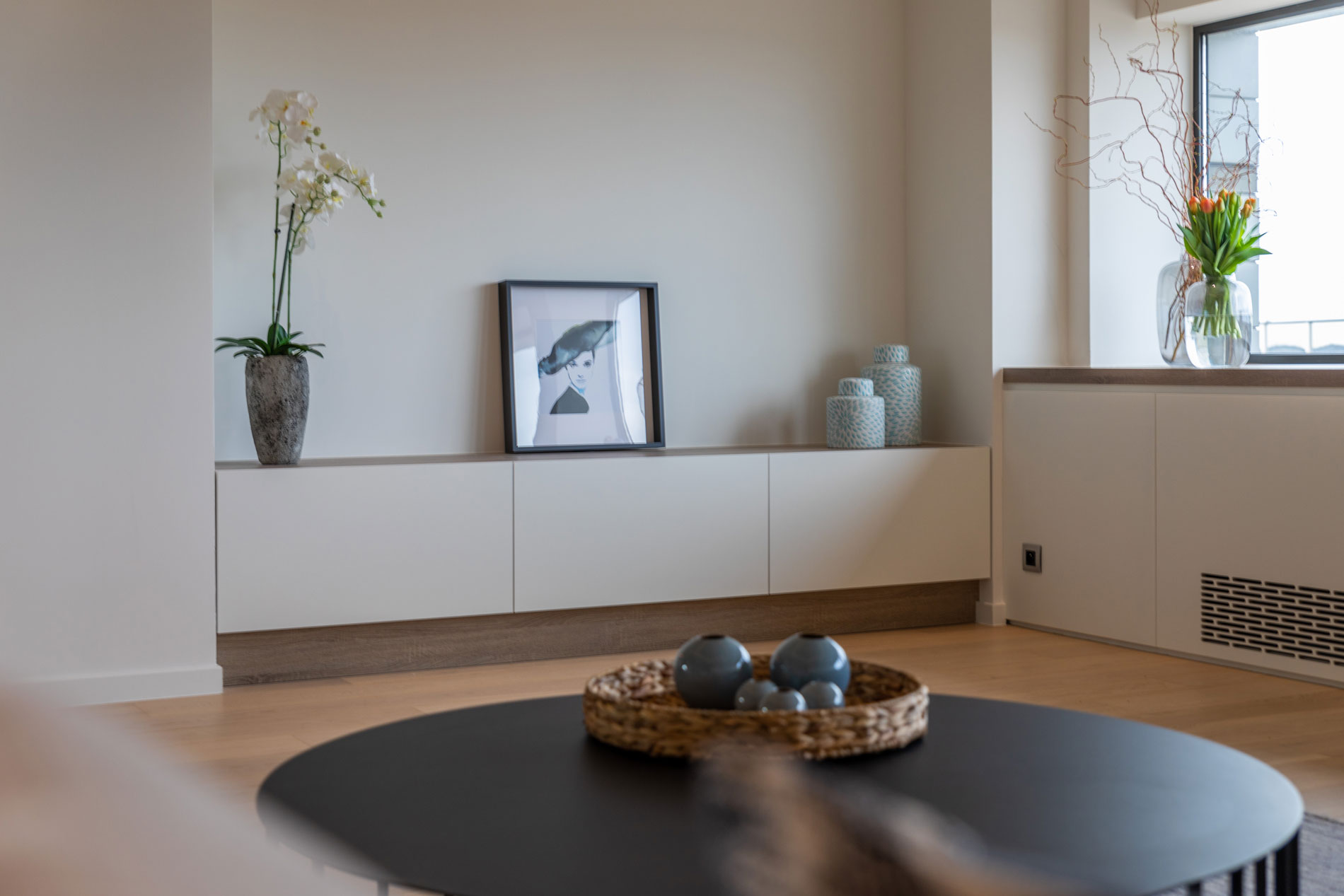 Luxueuze badkamer met prachtig zicht op Hasselt,Zicht vanuit de keuken op Hasselt centrum, appartement 10.A